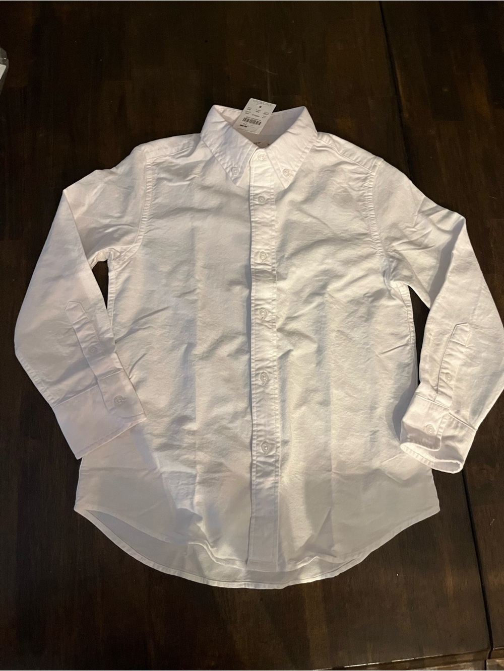 NWT boys Crewcuts White Long-Sleeve Button-Down Shirt size 6-7 retails for $69